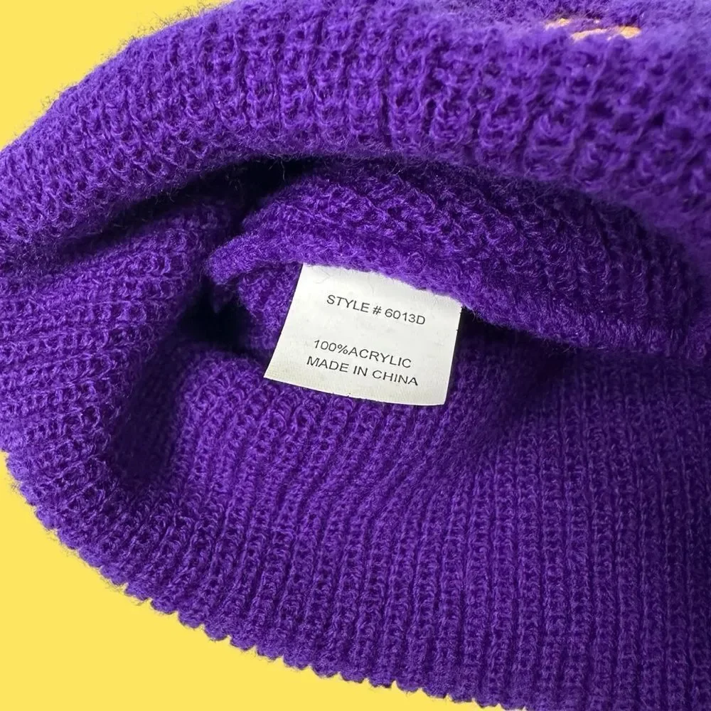 Hot Rod Los Angeles Signature LA Lakers Purple Knit Beanie Cap